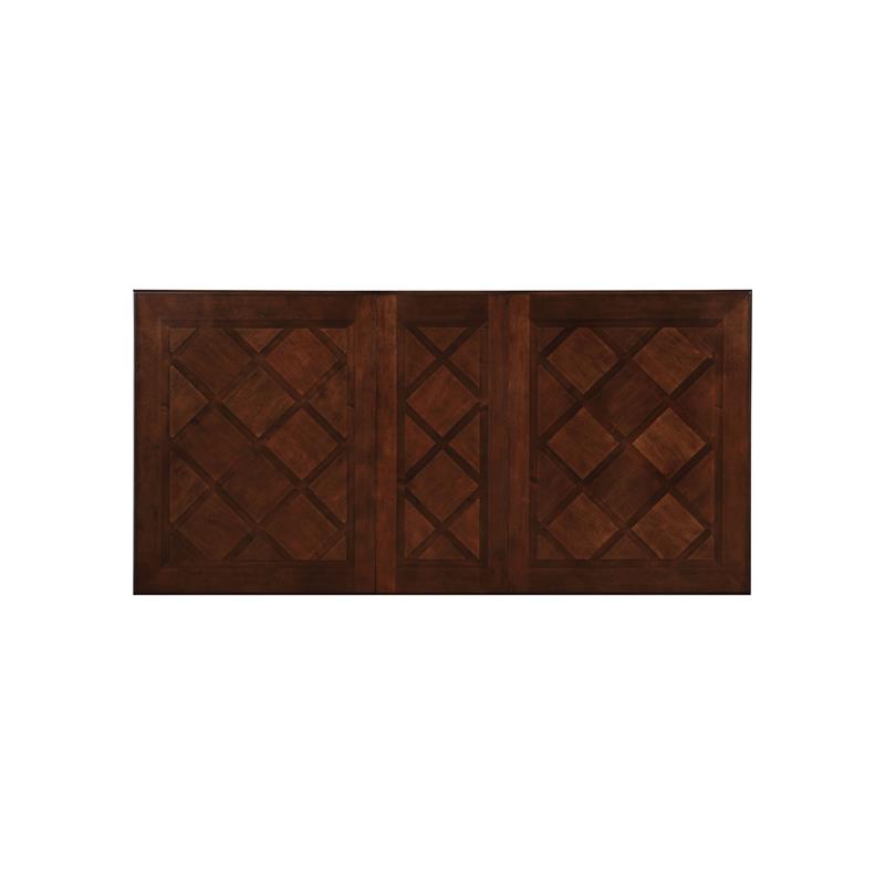 Bowery Hill Solid Wood Brown Cherry Dining Table Rectangular Extendable 84