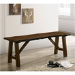 Bowery Hill Modern Rustic Wood Rectangle Dining Bench in Walnut