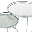 Bowery Hill Metal Glass Top 2-Piece Nesting Tables Set in Chrome