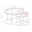 Bowery Hill Metal Glass Top 2-Piece Nesting Tables Set in Chrome