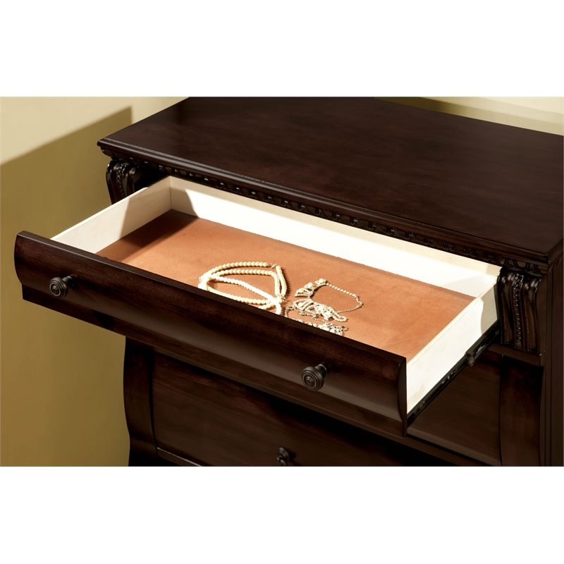 Bowery Hill 3pc Cherry Solid Wood Bedroom Set - King + Nightstand + Chest
