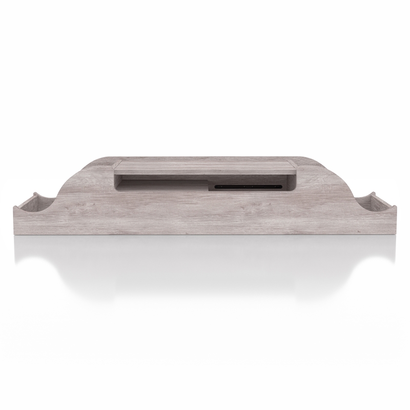 Bowery Hill Wood Wall Mounted Makeup Vanity in Coastal White