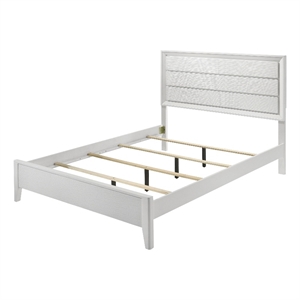 Bowery Hill Contemporary Wood Panel Queen Bed in White Finish