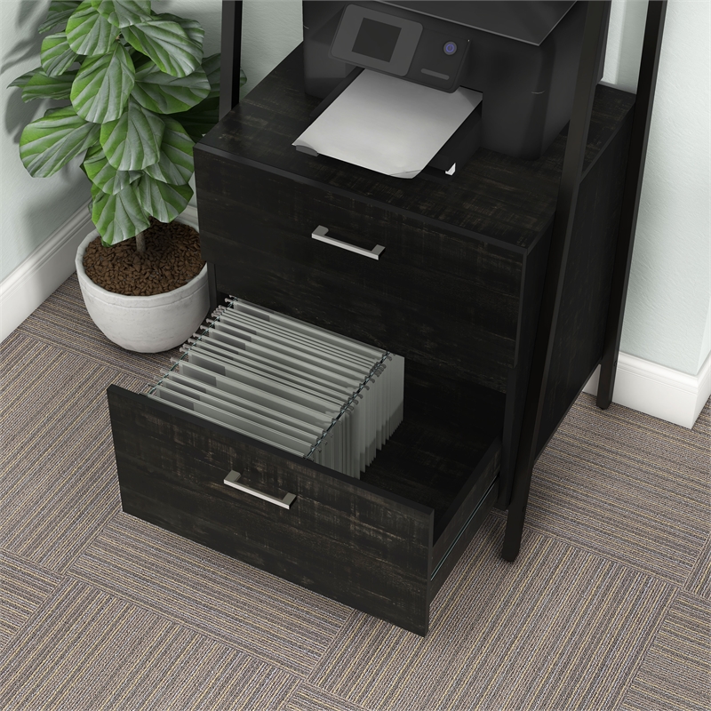Bowery Hill Wood 1-Drawer File Cabinet in Reclaimed Black Oak