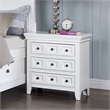 Bowery Hill Transitional Wood Nightstand with USB Port in White