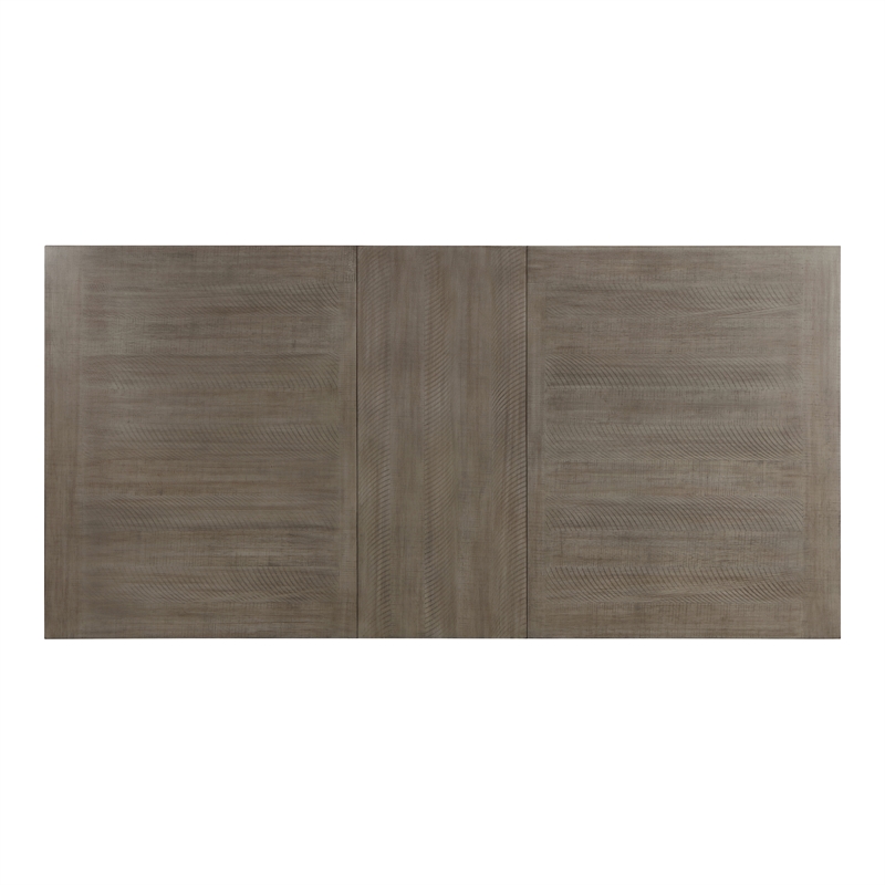 Bowery Hill Solid Wood Gray Dining Table Rectangular Expandable 84