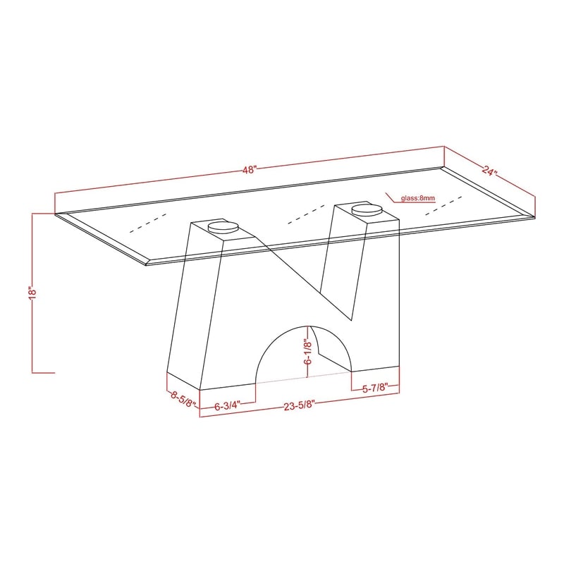 Bowery Hill Metal and Glass Top Rectangle Coffee Table in Black