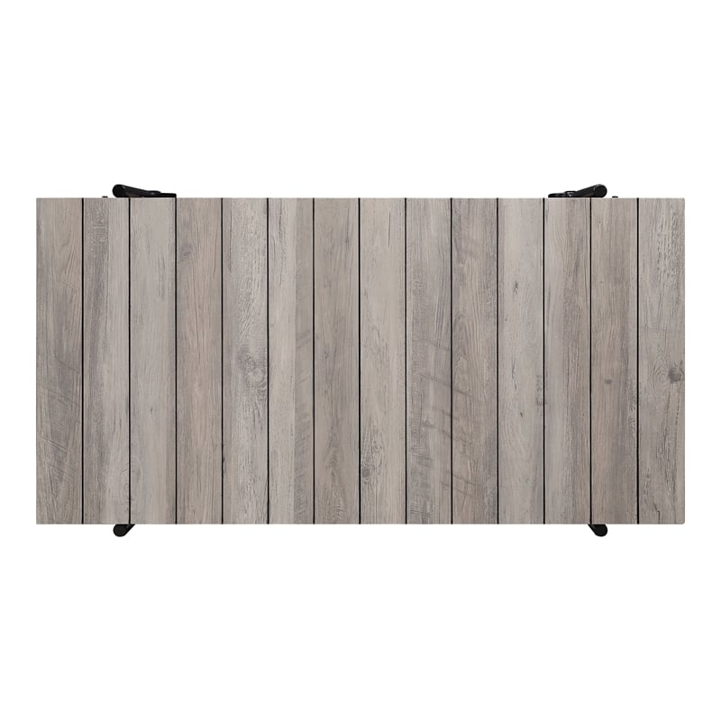 Bowery Hill Wood Natural 2-Piece Coffee Table Set with Wheels