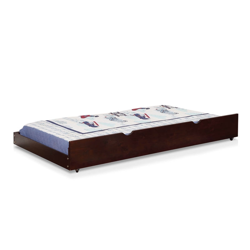 Bowery Hill Transitional Wood Twin XL Trundle in Espresso Finish