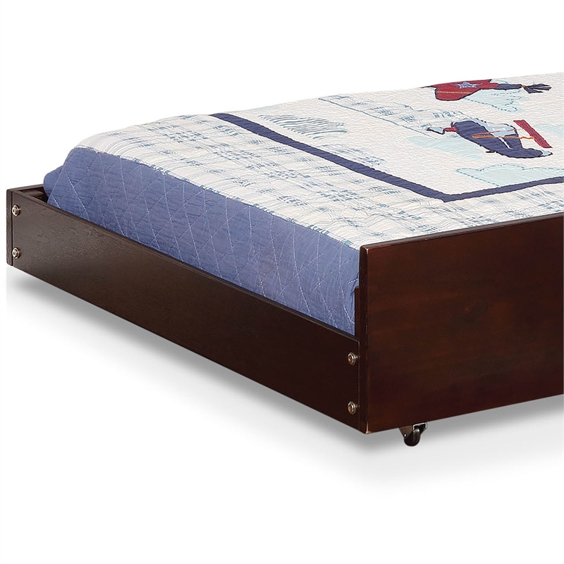 Bowery Hill Transitional Wood Twin XL Trundle in Espresso Finish