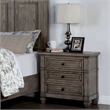 Bowery Hill Transitional Wood 3-Drawer Nightstand in Gray Finish
