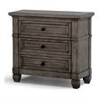 Bowery Hill Transitional Wood 3-Drawer Nightstand in Gray Finish