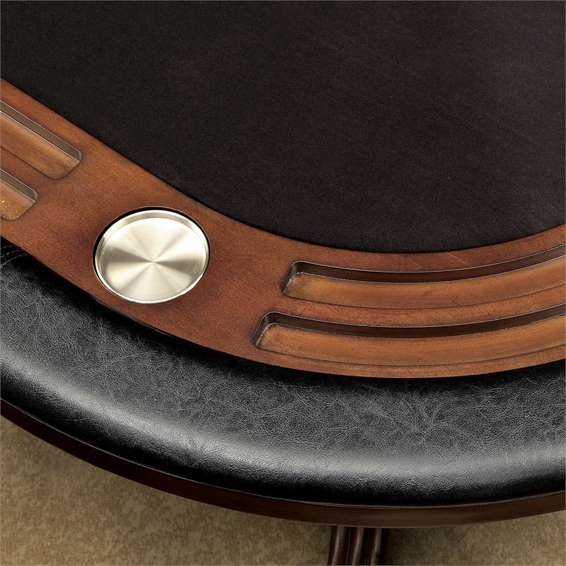 Bowery Hill Contemporary Solid Wood Gaming Table in Brown Cherry