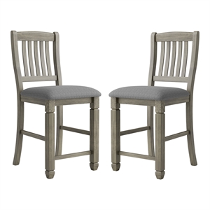 Bowery Hill Modern Wood Padded Counter Chairs in Gray (Set of 2)