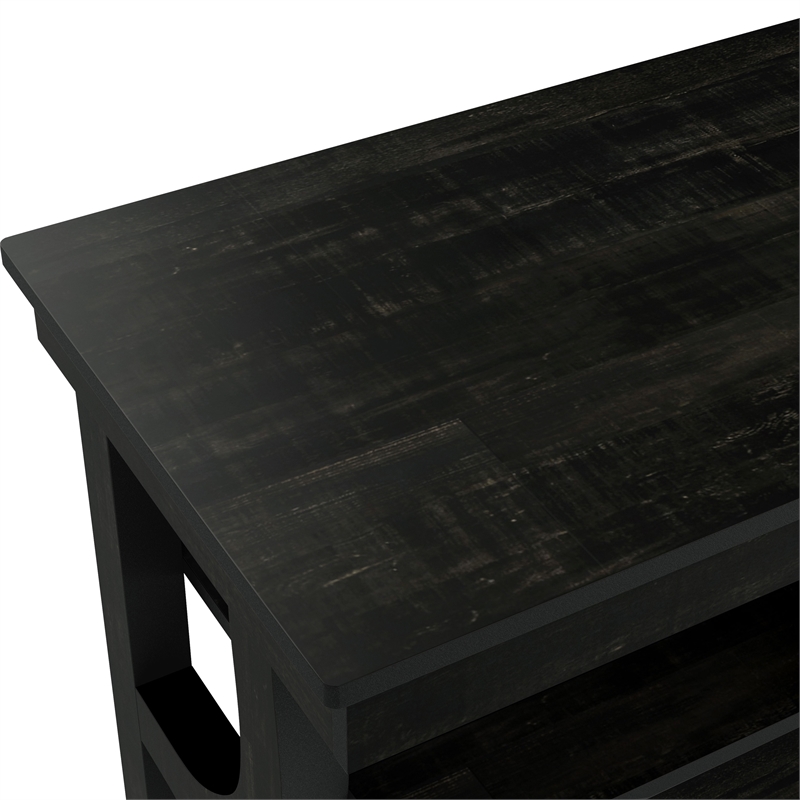Bowery Hill Farmhouse Wood 1-Drawer Console Table in Black Finish