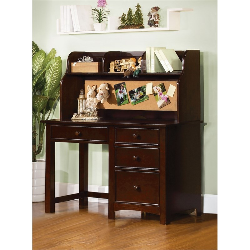 Bowery Hill Transitional Solid Wood Desk in Cherry Finish