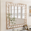 Bowery Hill Contemporary Metal Rectangle Mirror in Gold Finish