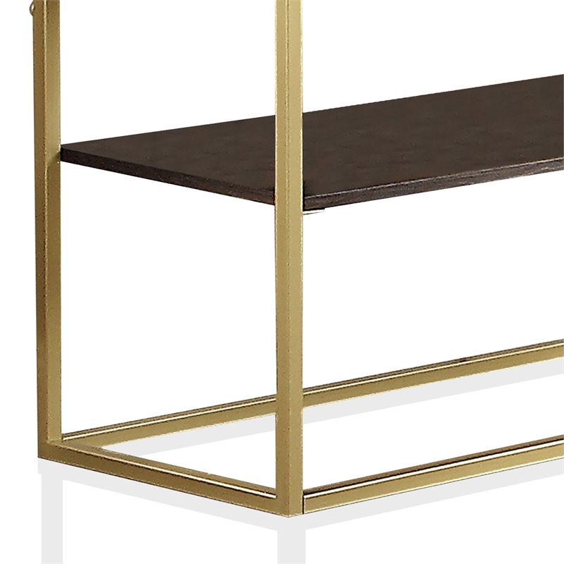 Bowery Hill Contemporary Metal 1-Shelf Console Table in Walnut