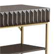 Bowery Hill Contemporary Metal 1-Shelf Console Table in Walnut