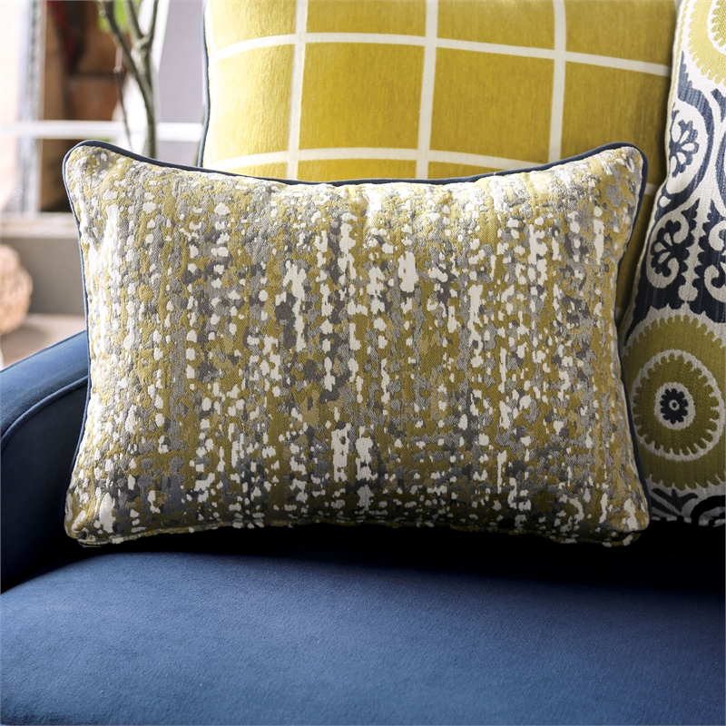 Bowery Hill Fabric Upholstered Track Arm Upholstered Sofa in Navy