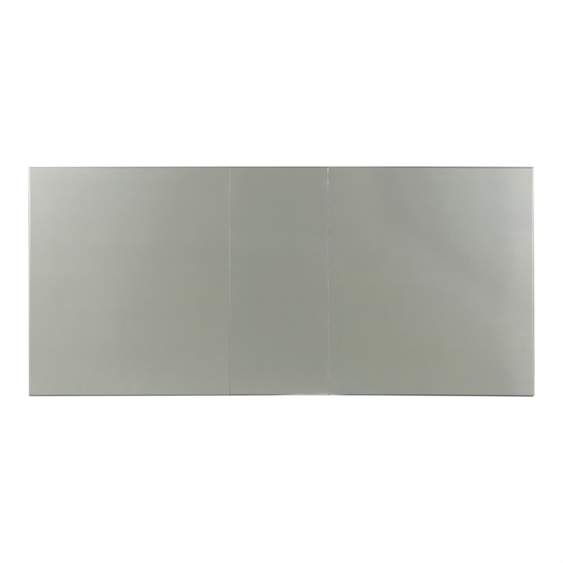 Bowery Hill Wood and Mirror Top Extendable Dining Table in Silver