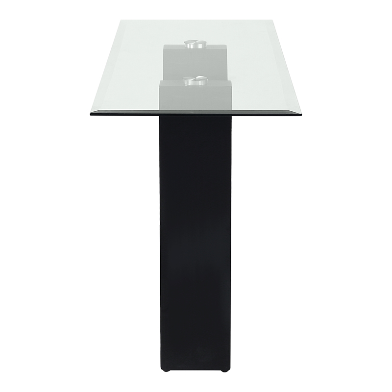 Bowery Hill Metal and Glass Top 3-Piece Coffee Table Set in Black