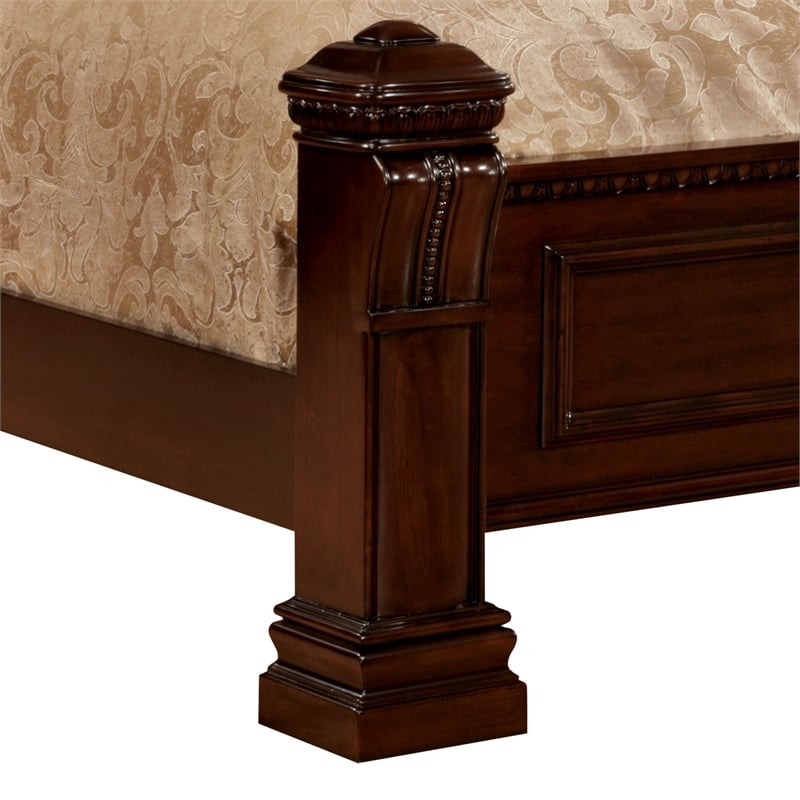 Bowery Hill 2-Piece Cherry Solid Wood Bedroom Set - King + Nightstand