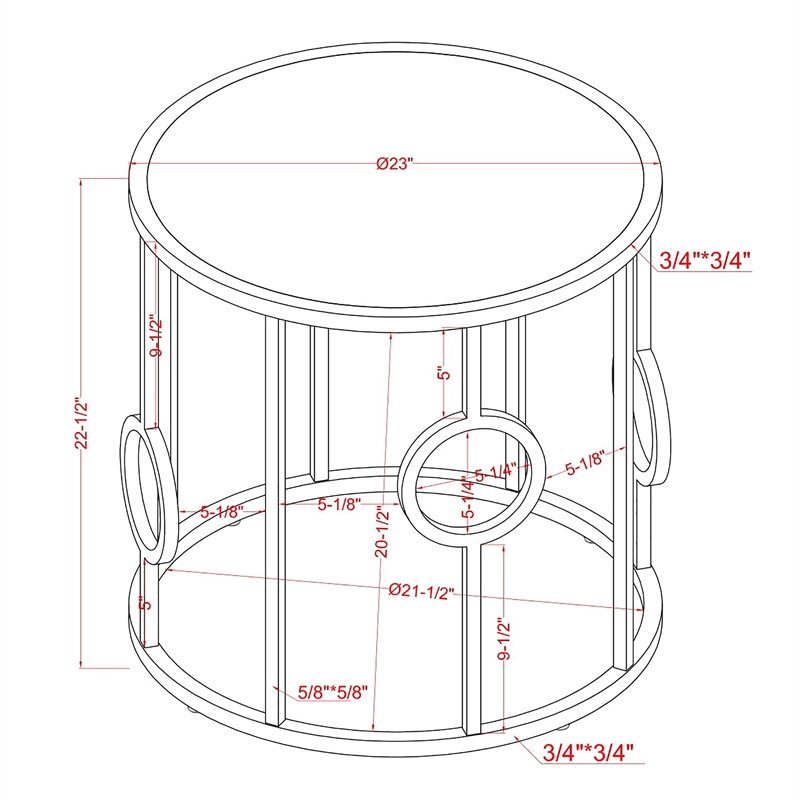 Bowery Hill Contemporary Metal Round End Table in Chrome Finish