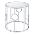 Bowery Hill Contemporary Metal Round End Table in Chrome Finish