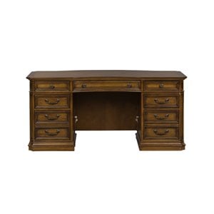 Bowery Hill Wood Medium Brown Junior Executive Desk Rectangular Unassembled