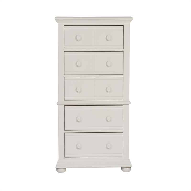 Bowery Hill Modern / Contemporary Wood 5 Drawer Chest in White