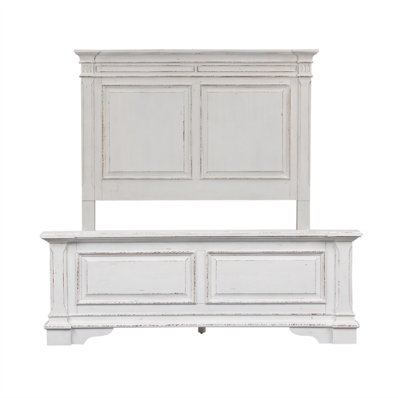 Bowery Hill Modern / Contemporary Wood White Queen Panel Bed