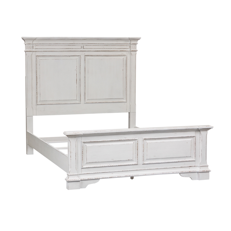 Bowery Hill Modern / Contemporary Wood White Queen Panel Bed