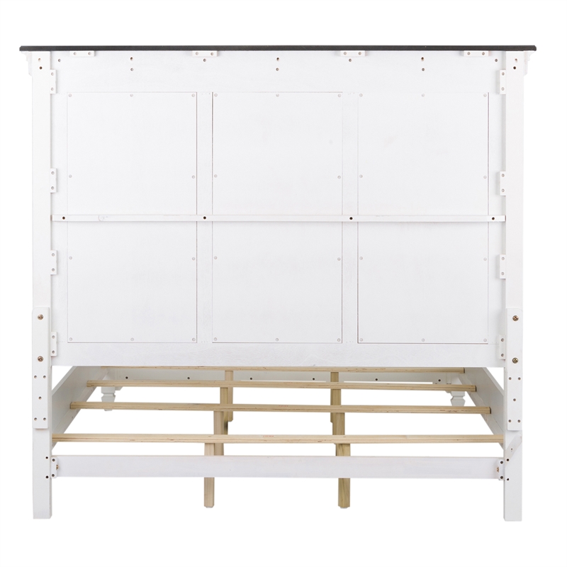 Bowery Hill Traditional Engineered Wood King Panel Bed in White