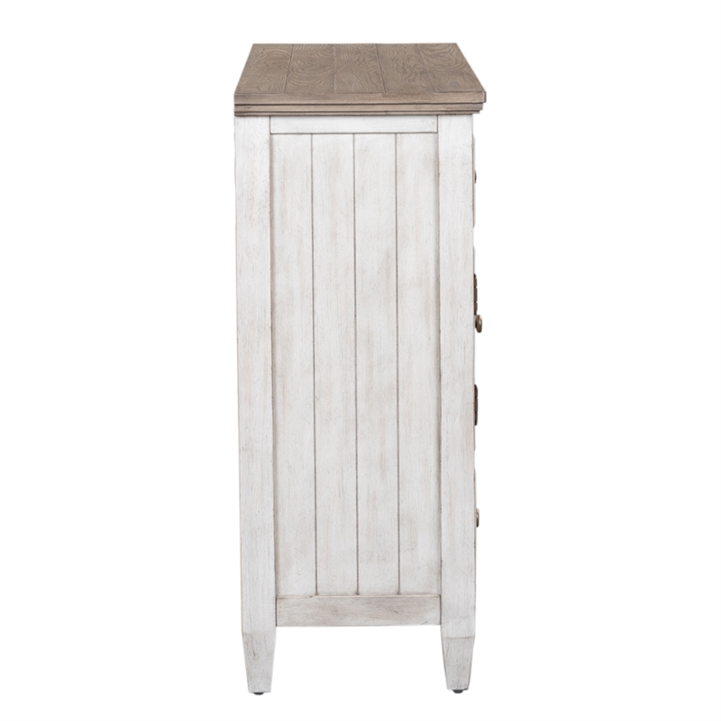 Bowery Hill Modern / Contemporary Wood White 2 Door 6 Drawer Chesser