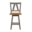 Bowery Hill Wood Light Gray Counter Height Swivel Chair (RTA)-Set of 2
