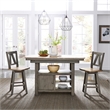 Bowery Hill Wood Light Gray Counter Height Swivel Chair (RTA)-Set of 2