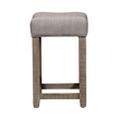 Bowery Hill Traditional Engineered Wood Light Brown Upholstered Console Stool