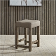 Bowery Hill Traditional Engineered Wood Light Brown Upholstered Console Stool