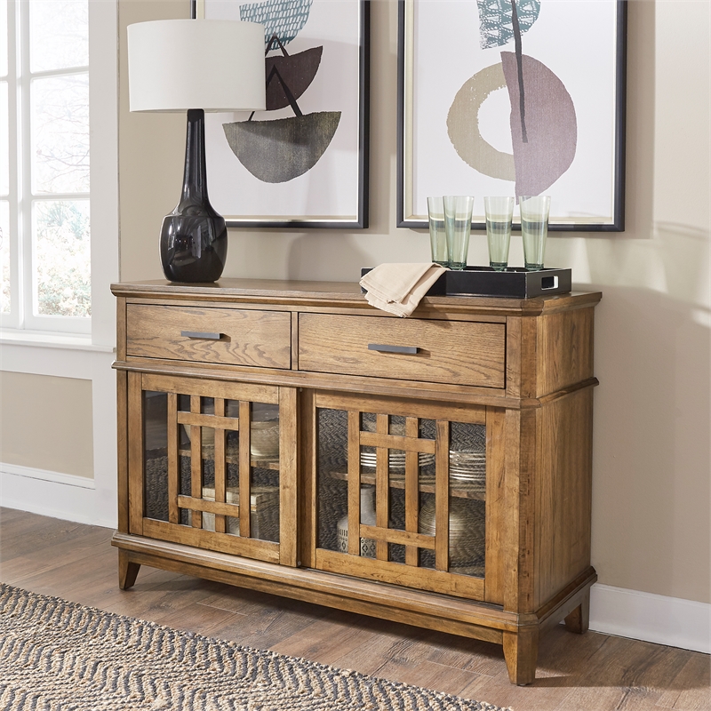 Bowery Hill Modern / Contemporary Wood Server in Medium Brown