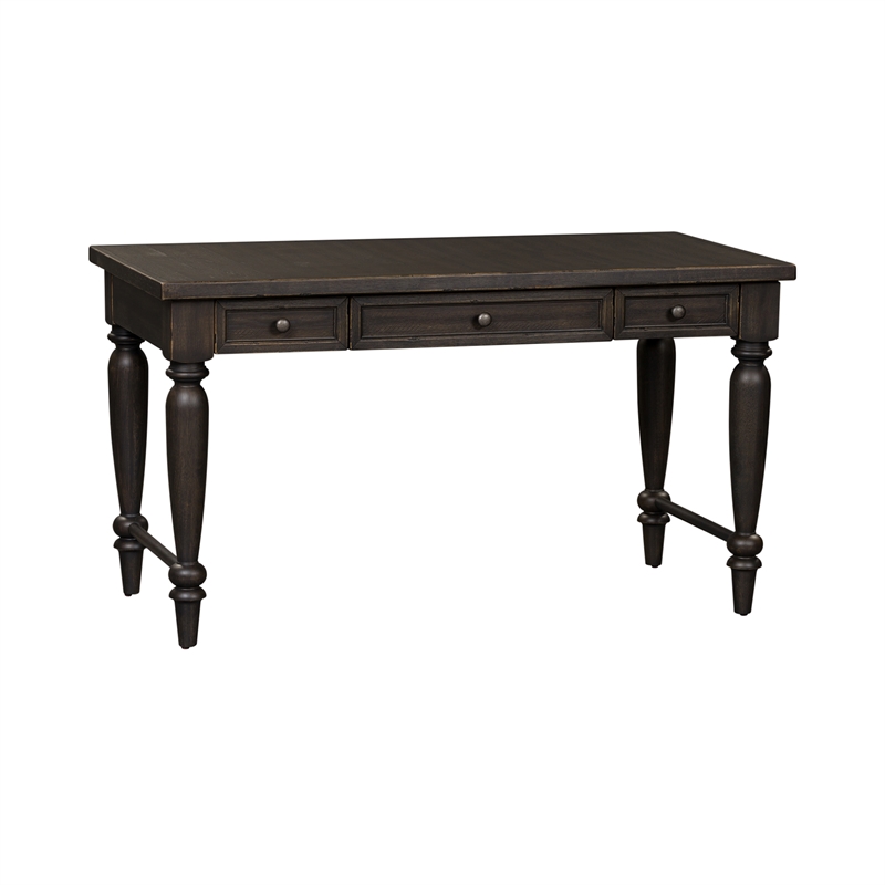 Bowery Hill Modern / Contemporary Wood Writing Desk in Black Finish
