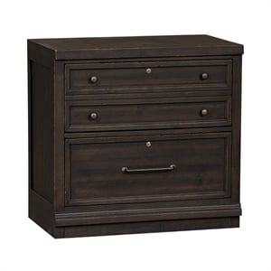 Bowery Hill Traditional Engineered Wood Black Bunching Lateral File Cabinet