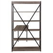 Bowery Hill Traditional Wood Medium Gray Desk and Bookcase Set