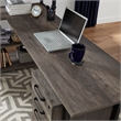 Bowery Hill Traditional Wood Medium Gray Desk and Bookcase Set