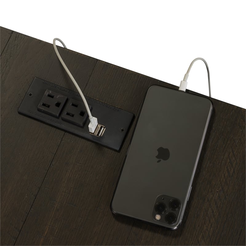 Bowery Hill Traditional Engineered Wood Black L Shaped Desk Set
