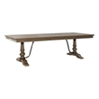 Bowery Hill Traditional Farmhouse Trestle Table Set - Dusty Taupe