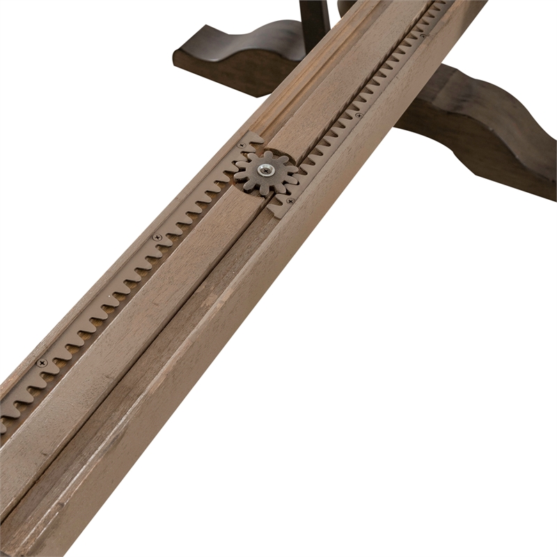 Bowery Hill Traditional Farmhouse Trestle Table Set - Dusty Taupe