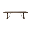 Bowery Hill Traditional Farmhouse Trestle Table Set - Dusty Taupe