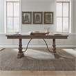 Bowery Hill Traditional Farmhouse Trestle Table Set - Dusty Taupe