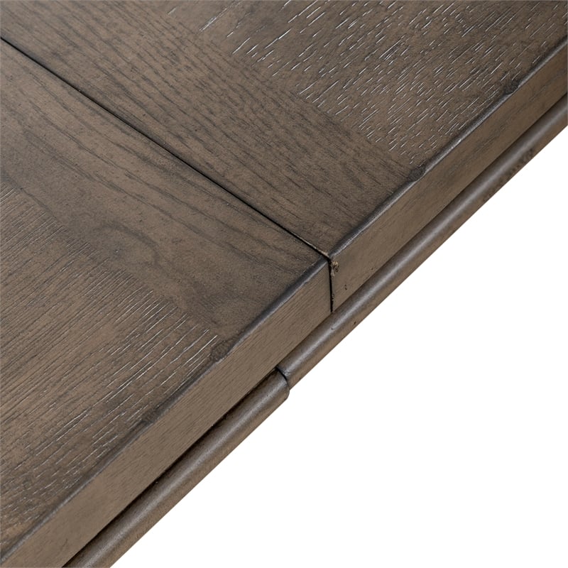 Bowery Hill Traditional Farmhouse Trestle Table Set - Dusty Taupe